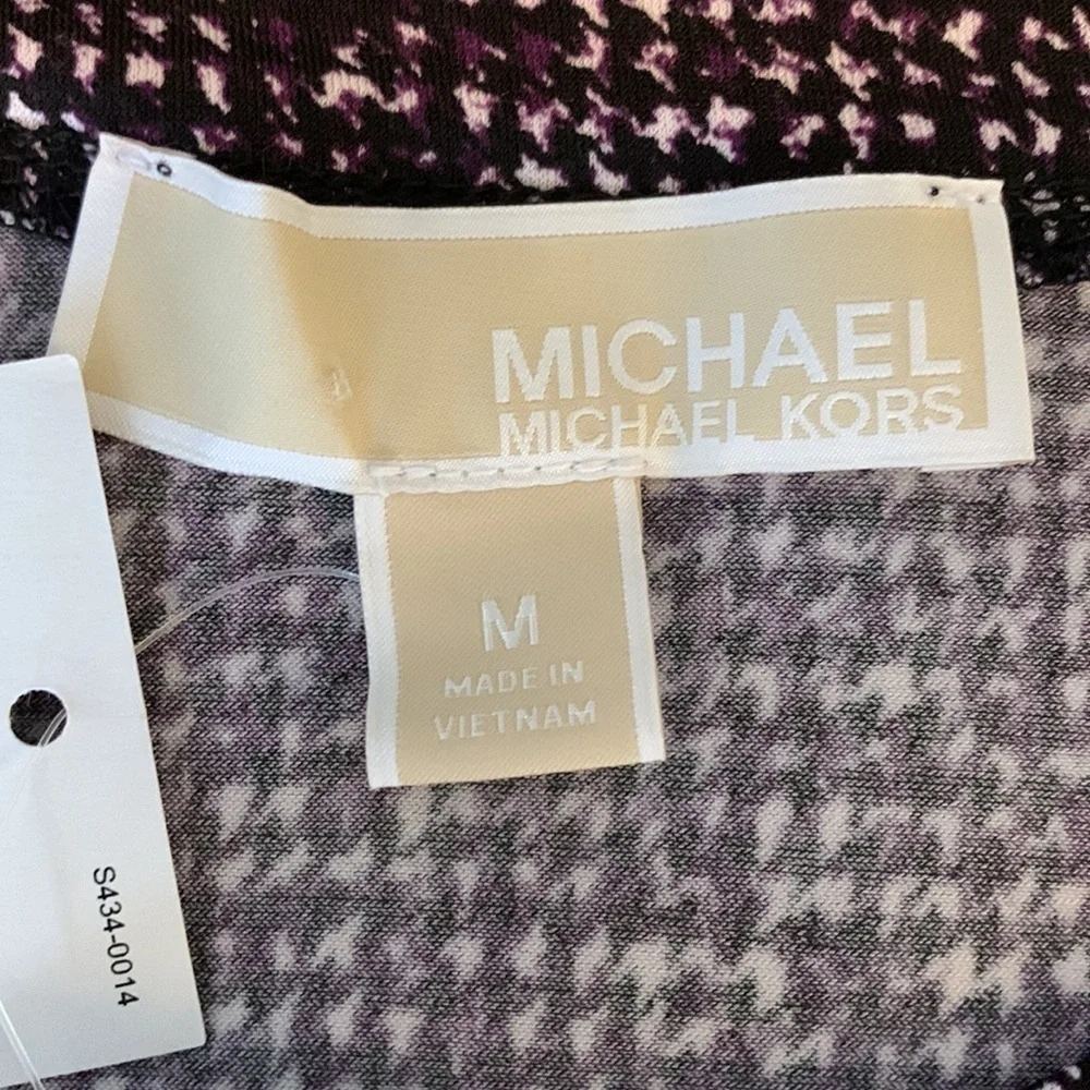 Michael Kors Dark Orchid all over pattern Blouse Size Medium NWT - Picture 12 of 16
